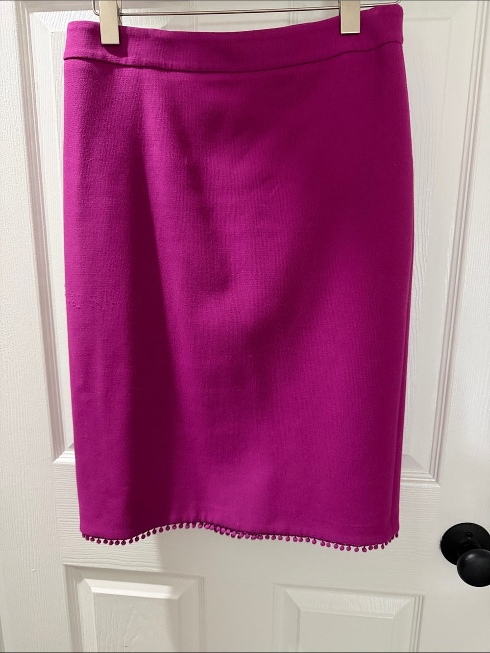 Ann Taylor Fuchsia Pom-Hem Pencil Skirt